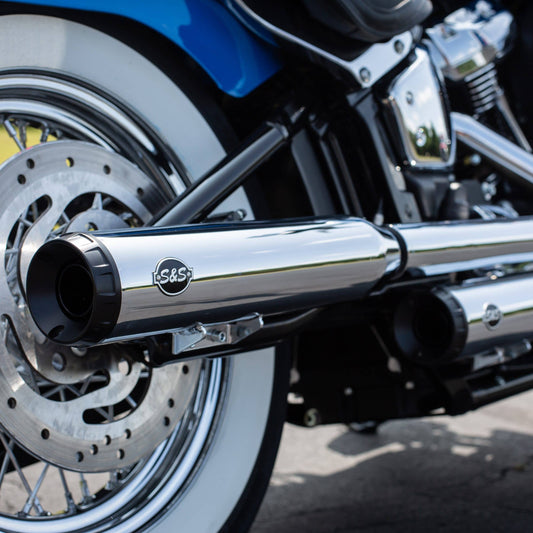 S&S Grand National & Slash Cut Slip Ons for M8 H-D Softails