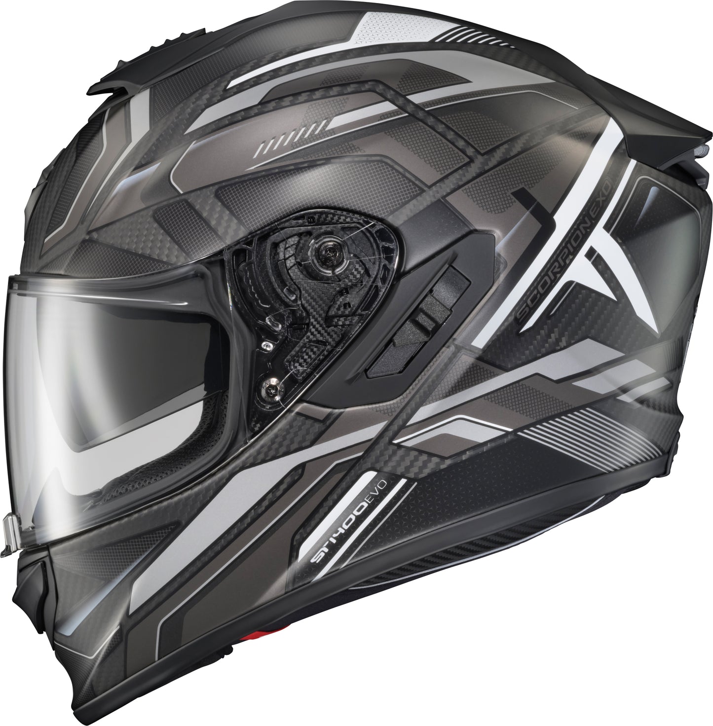 Scorpion EXO Exo St1400 EVO Carbon Helmet Hex Matte Grey - Lightweight Motorcycle Helmet with No-Fog Sun Visor and Advanced Ventilation