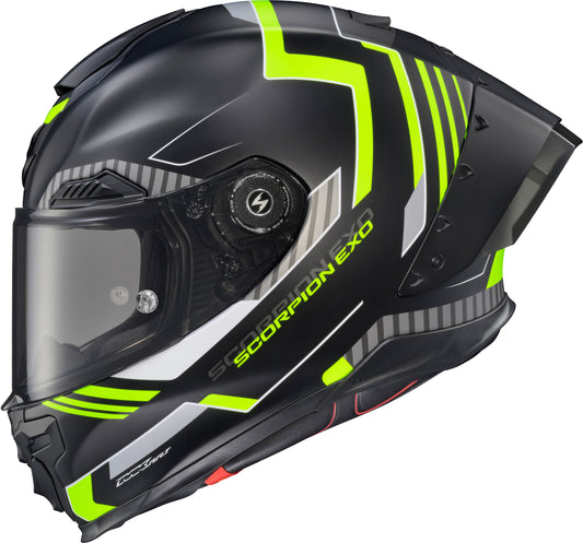 Scorpion EXO War-3733 Apex Exo Warp Full Face Helmet atarax Black and Hi Vis Small