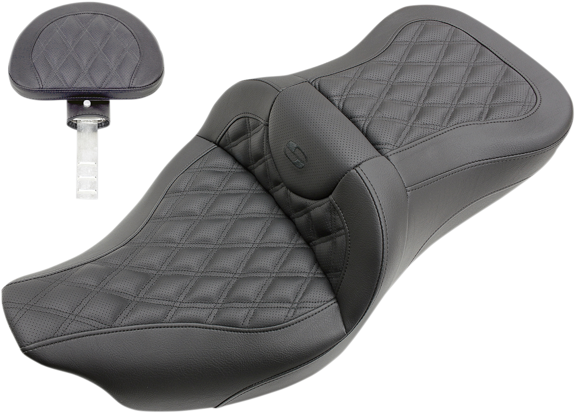 SADDLEMEN Roadsofa™ Seat with Backrest for FL 2008-2024 – Part 808-07B-182BR