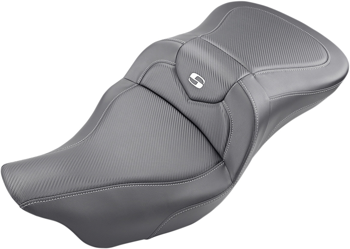 SADDLEMEN Extended Reach Roadsofa™ Seat for FL 2008-2024, Carbon Fiber, Part Number 808-07B-186