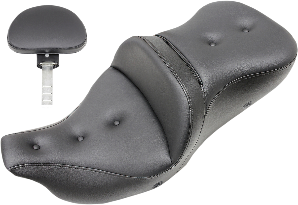 SADDLEMEN Pillow-Top Roadsofa™ Seat with Backrest for FLH/FLT 2008-2024 by SADDLEMEN, Part No. 808-07B-181BRHC