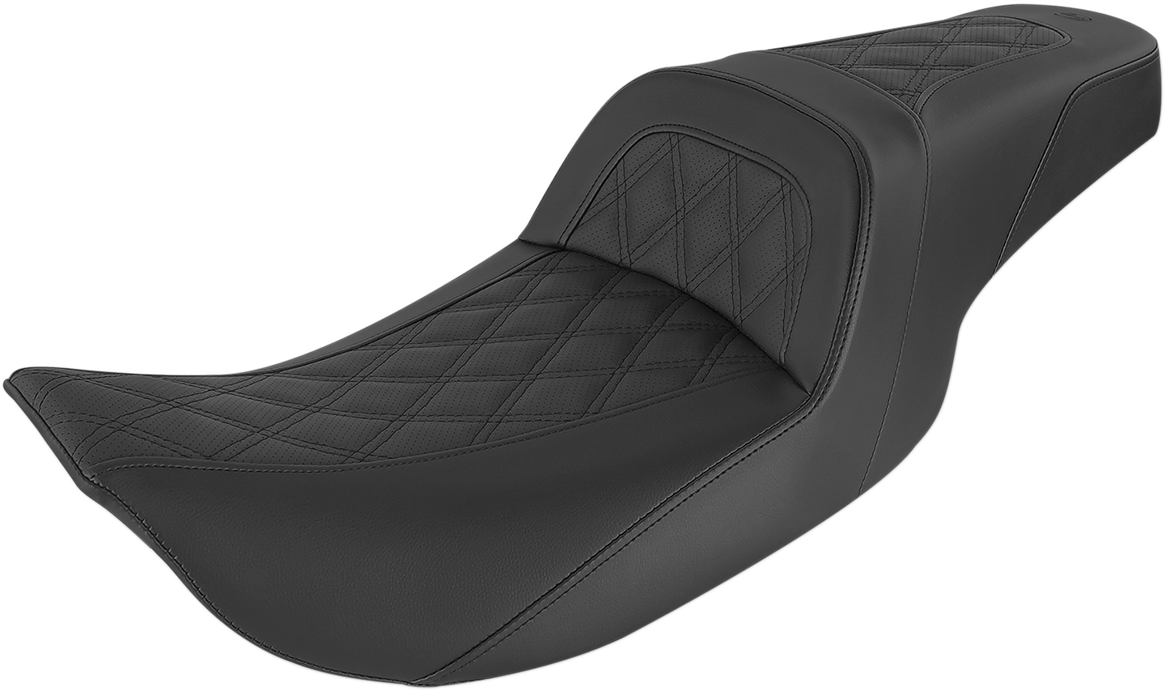 SADDLEMEN Slim Seat with Lattice Stitch for Harley Davidson FL 1999-2007 - Model 897-06-162
