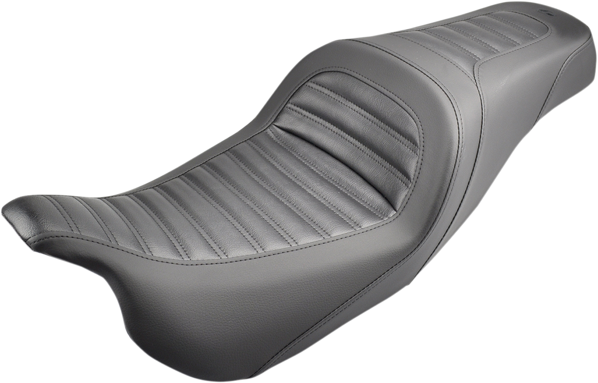 SADDLEMEN Slim Roll & Pleat Seat - Black for FL 2008-2024 | Part 808-07B-161