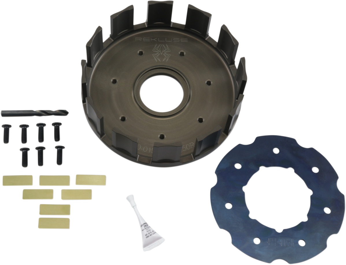 REKLUSE Clutch Basket RMS-4115 - Billet Aluminum with Replaceable Cushions for Enhanced Durability and Smooth Operation