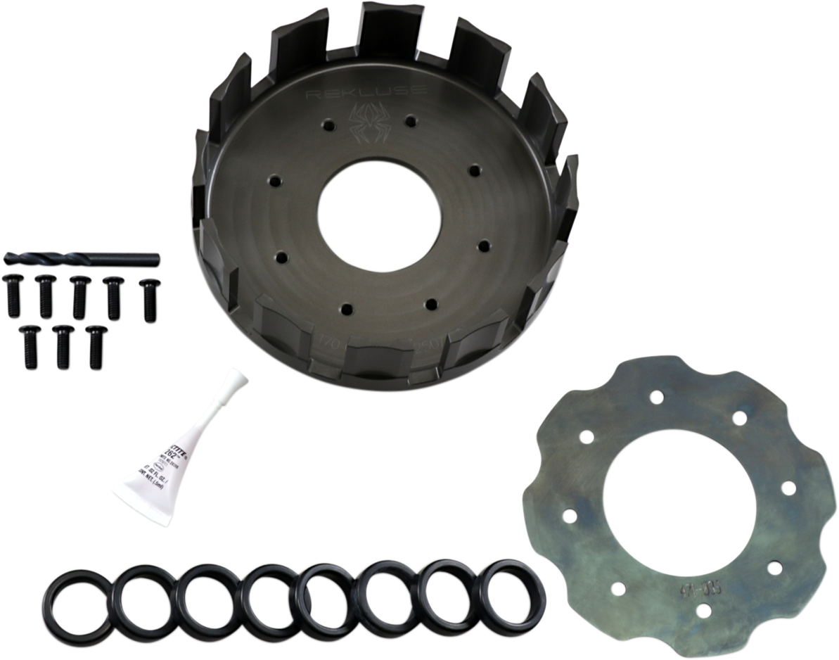 REKLUSE Clutch Basket RMS-4136 – Precision CNC-Machined Aluminum with Replaceable Cushions