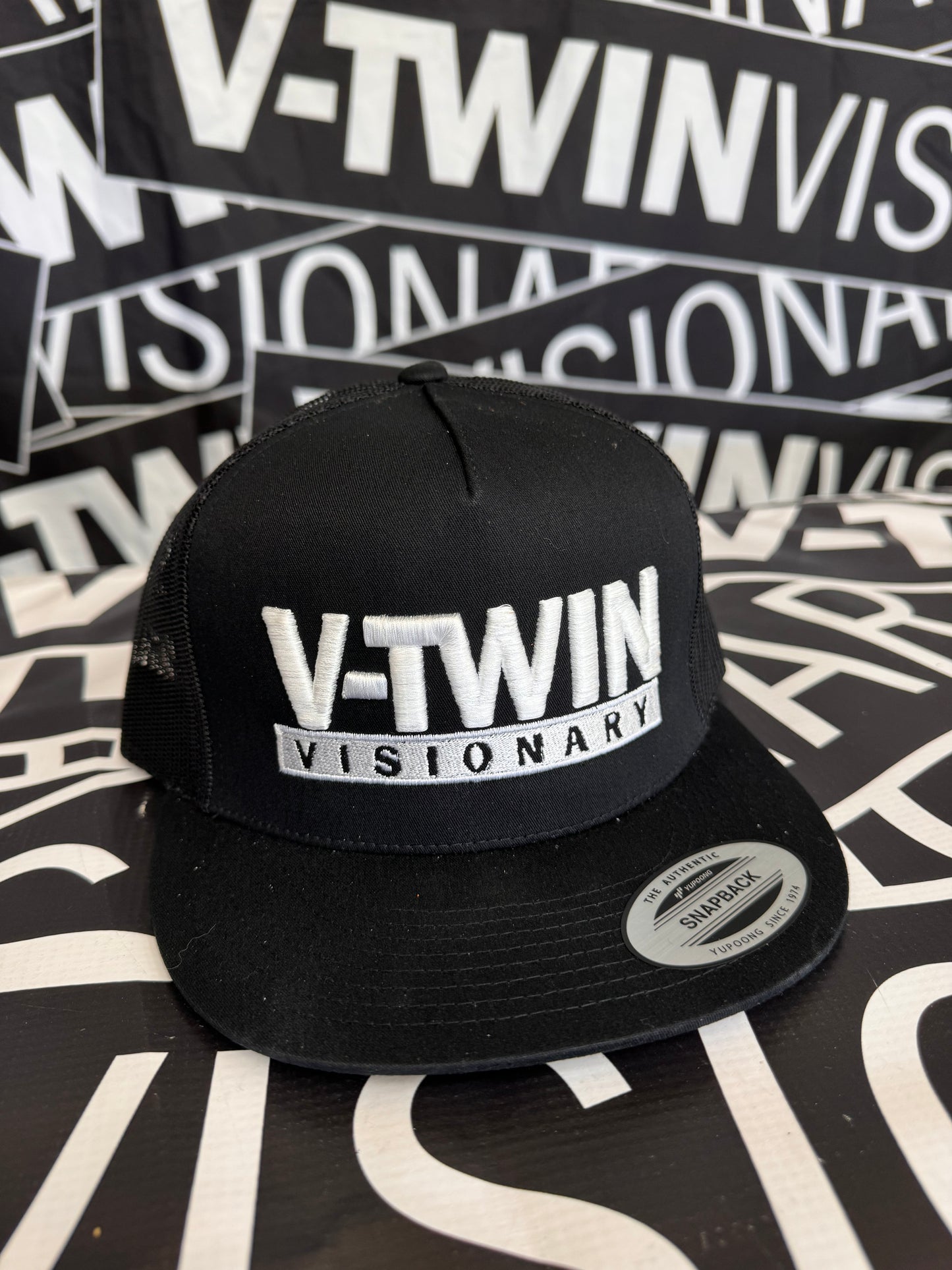 VTV Stacked Puff Stitch Logo Flat Bill Cap