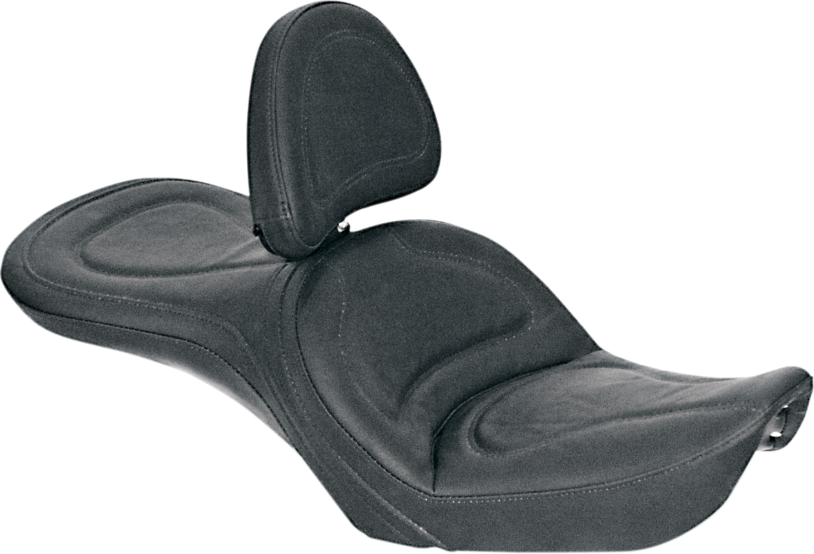 SADDLEMEN Explorer™ Seat with Backrest for FXDWG '96-'03 – Black, Part 83G52JS