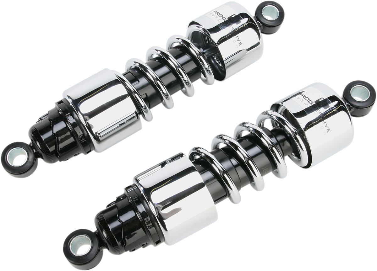 Progressive Suspension 412-4257C Cruiser Series 11.5-Inch Chrome Shocks for Touring and Cruiser Bikes