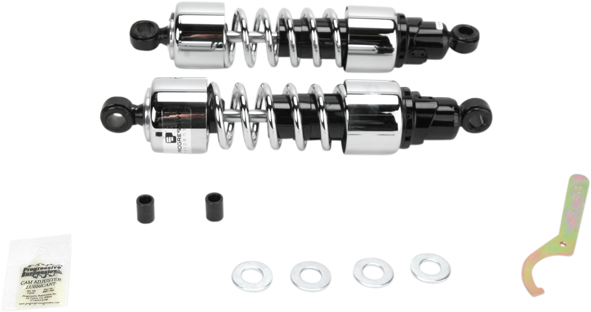 Progressive Suspension 412-4222C Cruiser Series 13-Inch Heavy Duty Chrome Shocks for Motorcycles