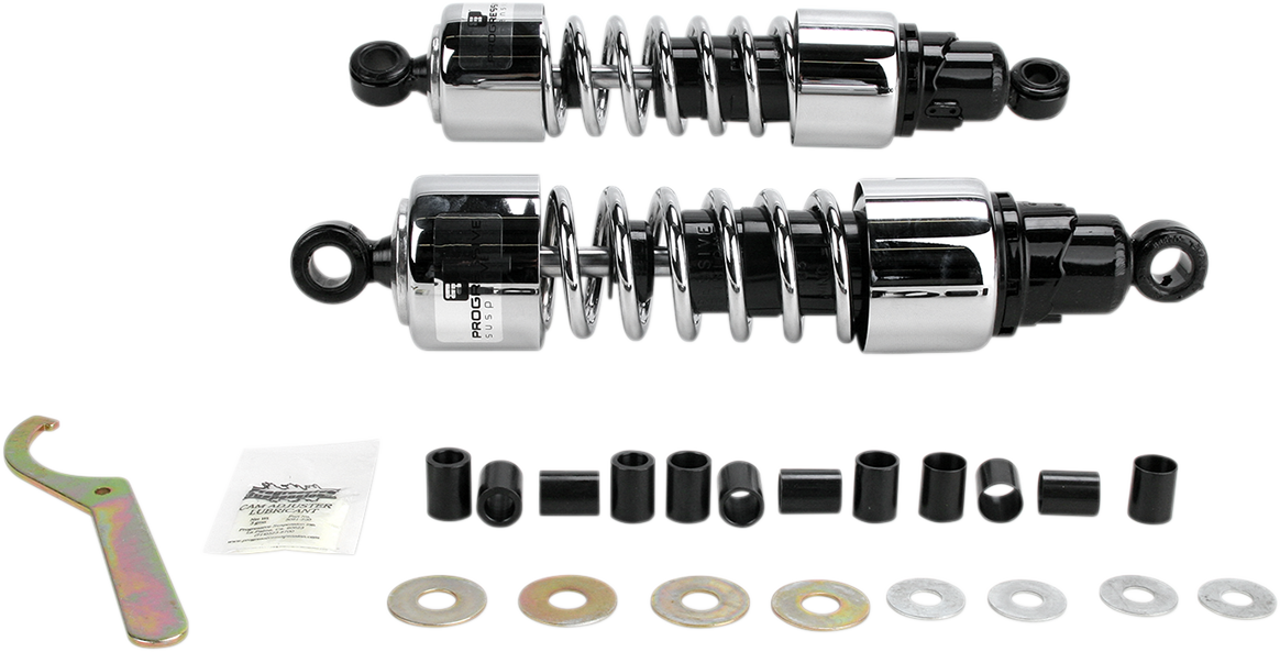 Progressive Suspension 412 Cruiser Series 13-Inch Chrome Shocks for Cruiser and Touring Bikes