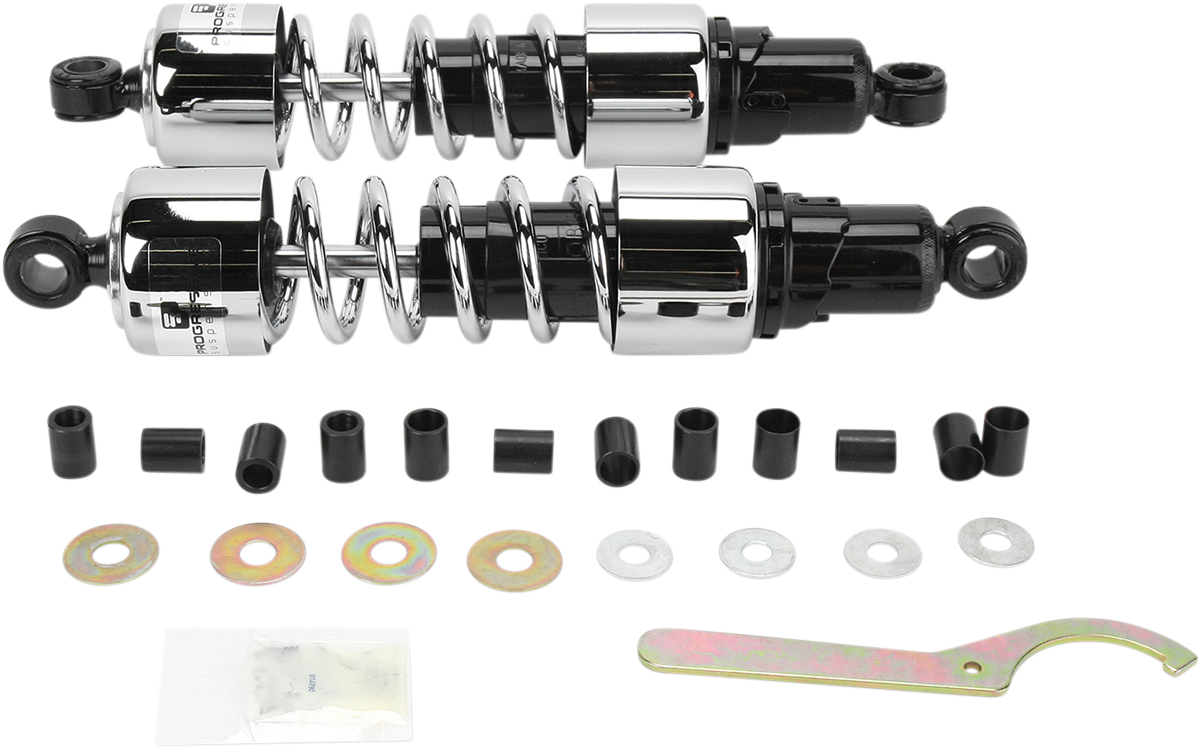Progressive Suspension 412 Cruiser Series Shocks - 13.5 inch Chrome Standard/Heavy Duty for Cruiser and Touring Bikes