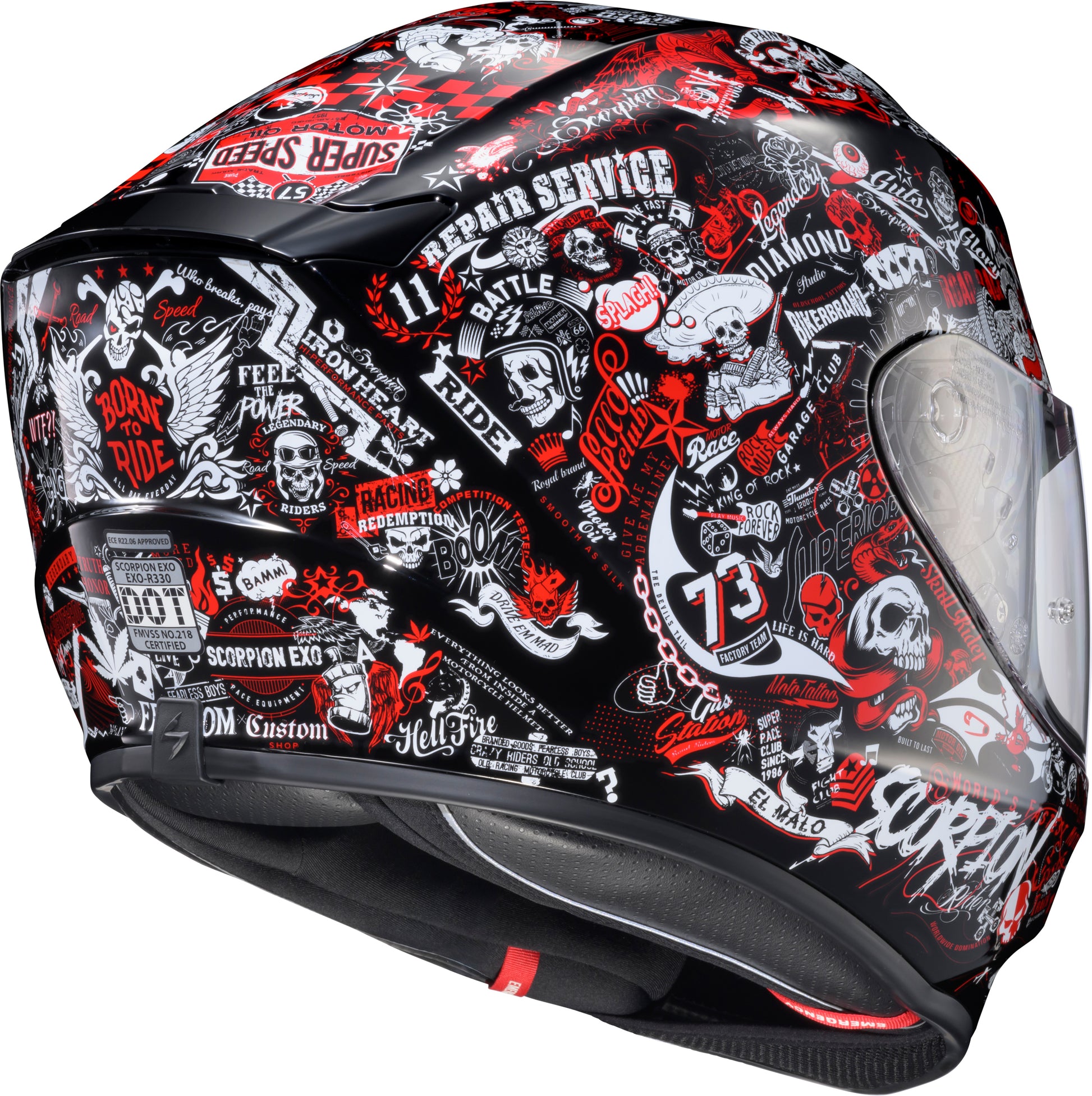 SCORPION EXO R330 Full Face Helmet Shake 2 Red XL * DOT and ECE 22.06 Certified