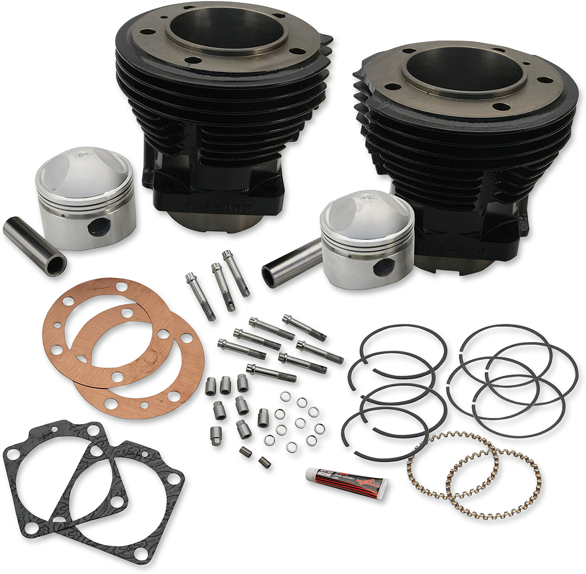 S&S CYCLE 3-7/16" Bore Cylinder and Stroker Piston Kit for Big Twin Engines – Part 91-9017