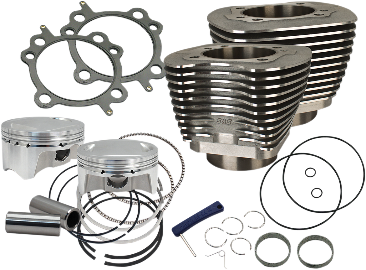 S&S Cycle 4-inch Big Bore Sidewinder Cylinder Kit for 100-inch Engines – Black (Part #910-0646)