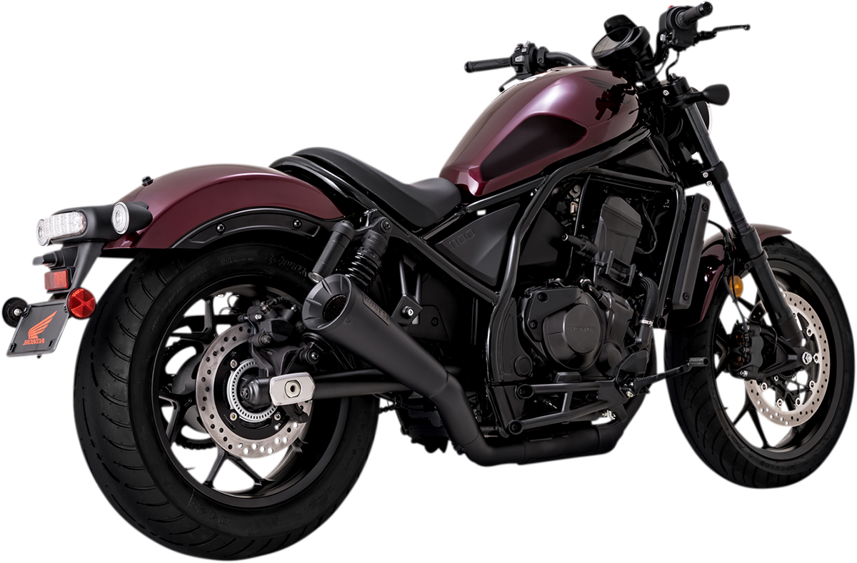 Vance & Hines Black Muffler for Honda Rebel 48425 - Tapered Cone Design with Matte Black Finish
