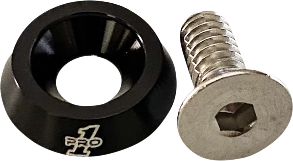 PRO-ONE PERF.MFG. 1/4"-20 Chrome Seat Bolt with Anodized Washer for Harley-Davidson