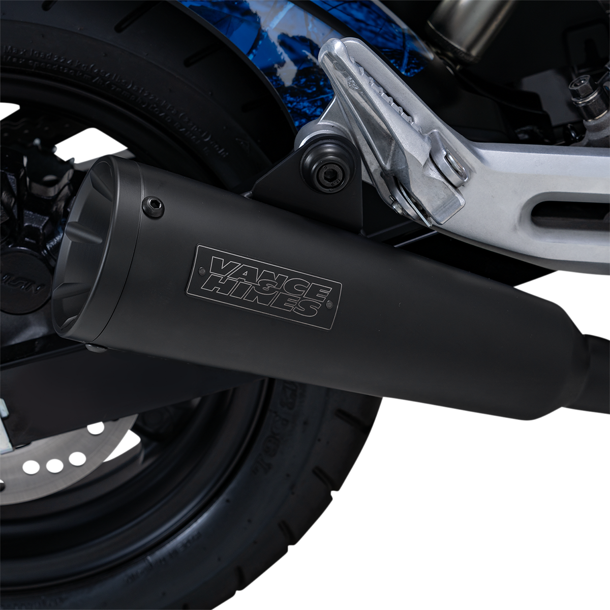 Vance & Hines Upsweep Muffler for Grom 48237 - Matte Black Ceramic Finish, CNC Machined Billet End Cap