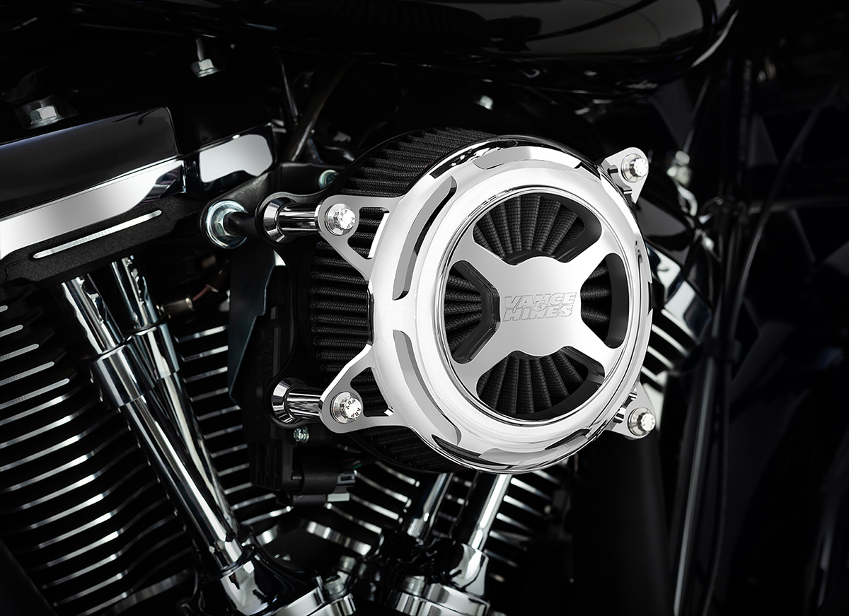 Vance & Hines VO2 X Air Intake Kit - Chrome for Harley Touring & Softail Models 72345