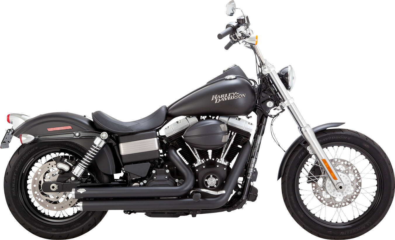 Vance & Hines Big Shots Staggered Exhaust System for Harley Davidson - Black 47338