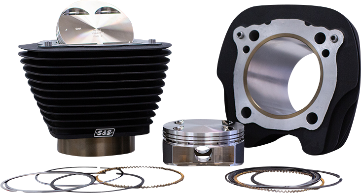 S&S Cycle 129" Big Bore Cylinder Kit for 107" M8 Engines - Wrinkle Black Finish, Part #910-0844
