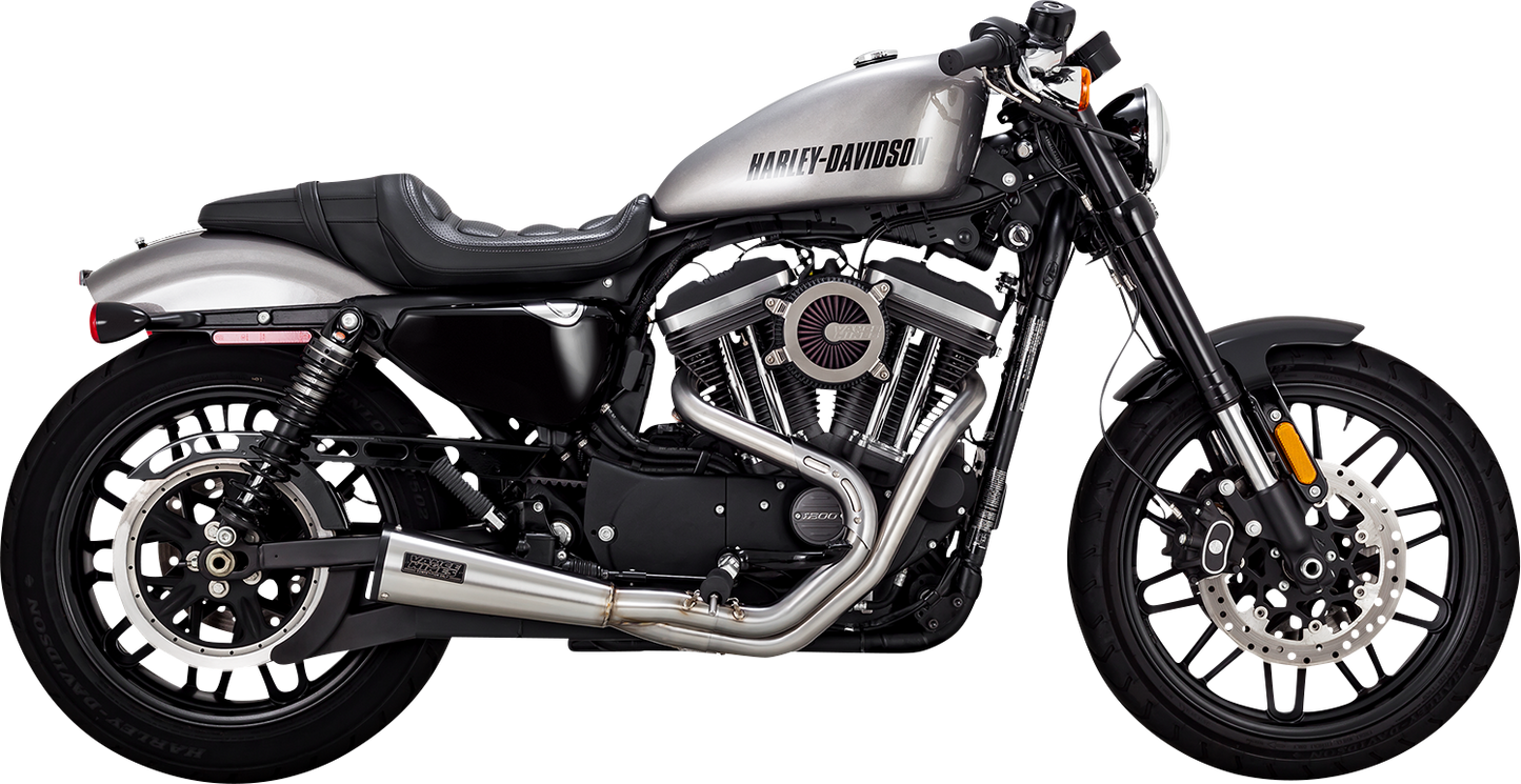 Vance & Hines 27327 2-Into-1 Upsweep Exhaust System - Brushed Stainless Steel