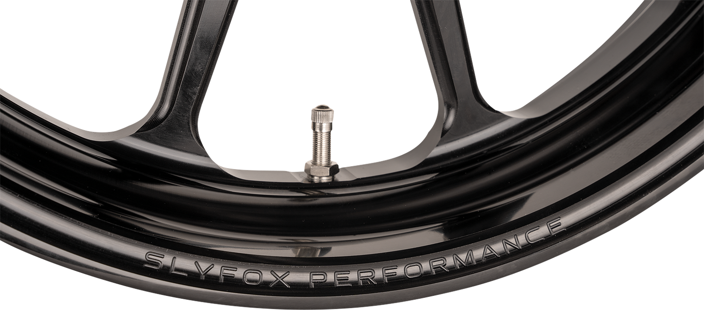 SLYFOX Track Pro Rear Wheel for 2019-2023 Models - 17x6 Black Aluminum with 3.25" x 5 Bolt Pattern