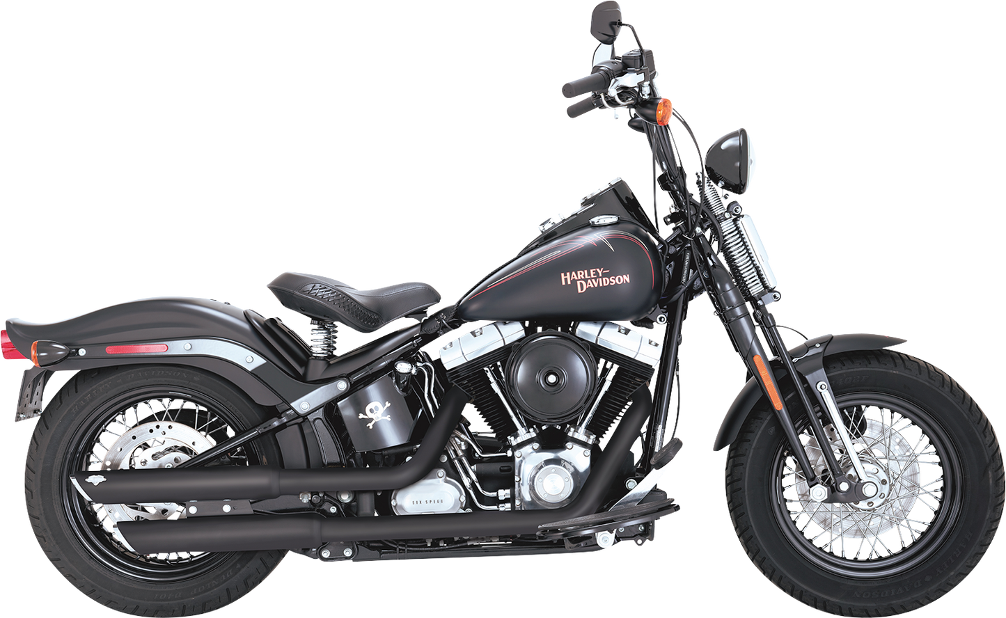 Vance & Hines 3-Inch Twin Slash Slip-On Mufflers with PCX Technology - Black (Part 46341)