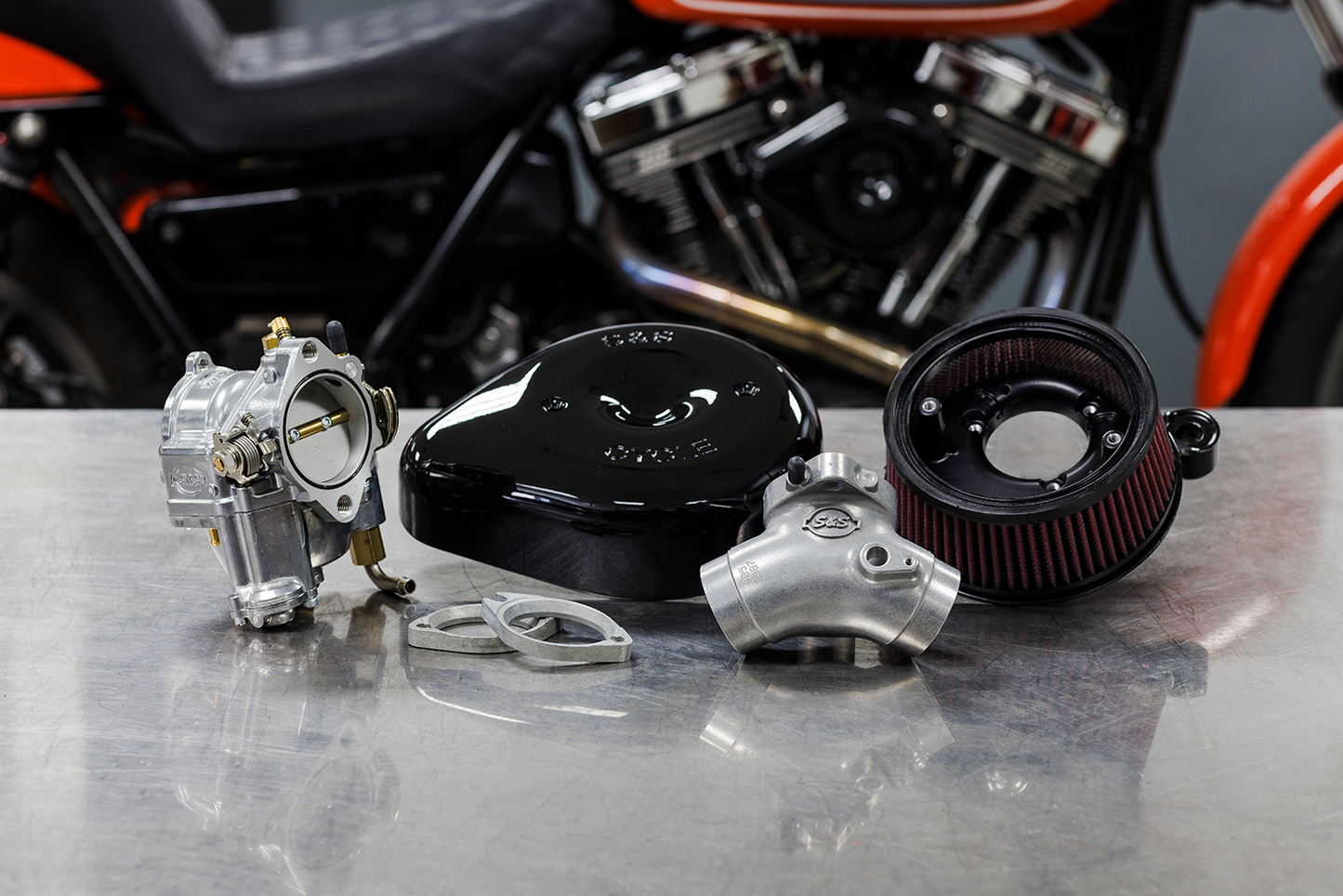 S&S CYCLE Super E Carburetor with Stealth Air Cleaner Kit for Evolution Big Twin - Part 110-0146