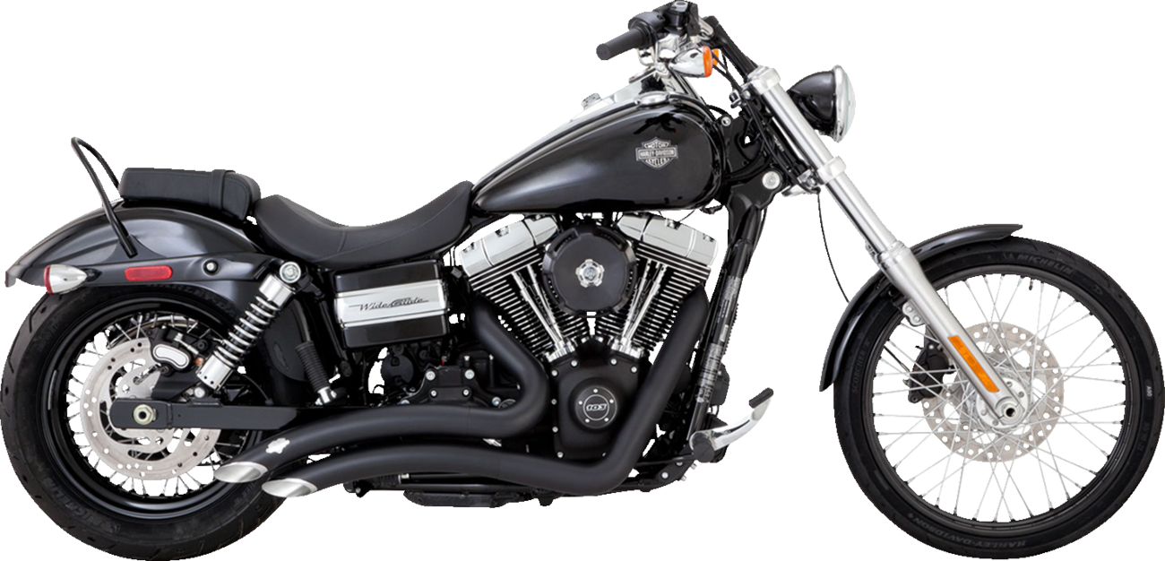 Vance & Hines 46081 Big Radius 2-Into-2 Exhaust System with Heat Shield - Matte Black