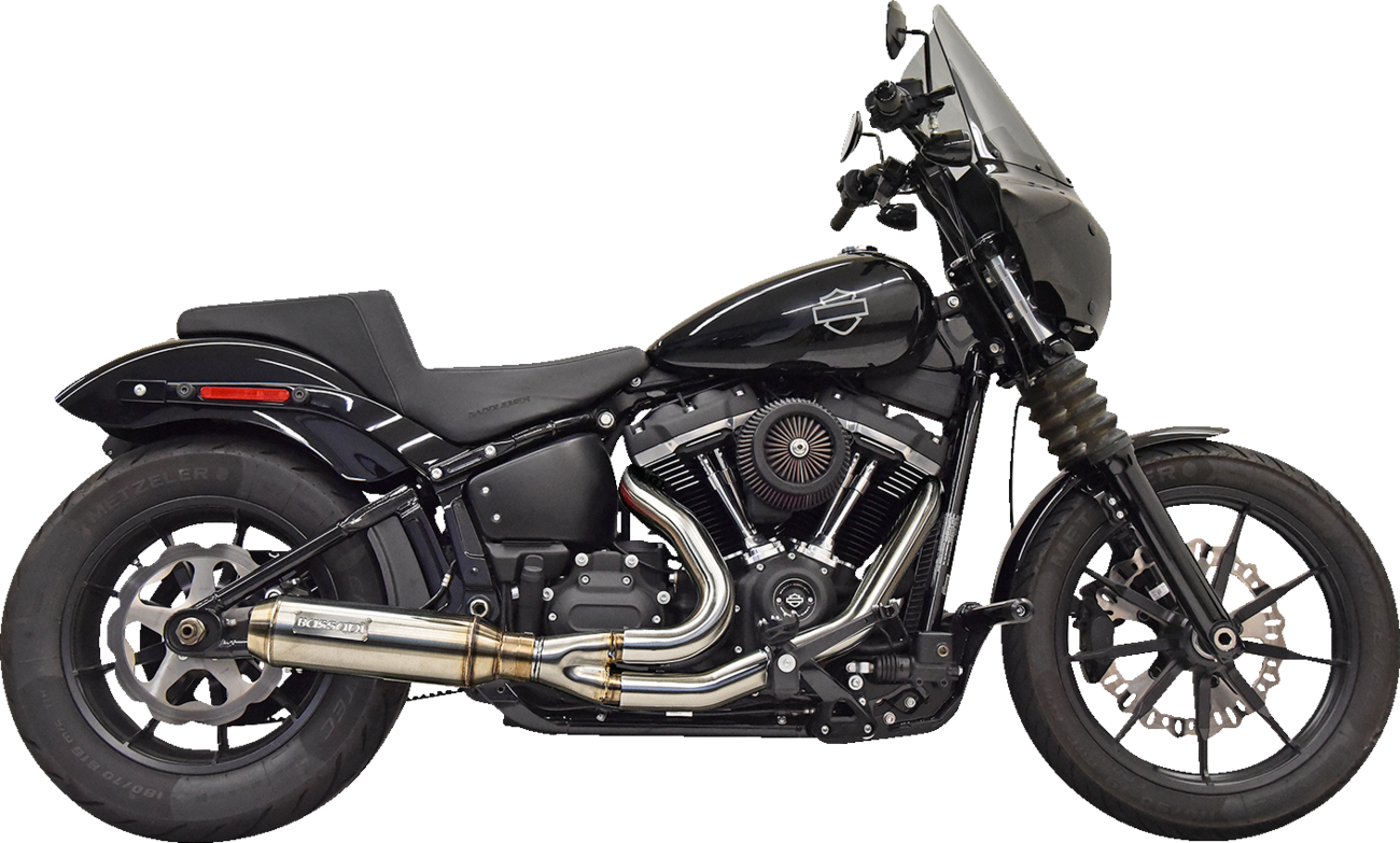 BASSANI XHAUST 2-into-1 Super Bike Exhaust System with 4" Muffler - Stainless Steel 1S77SS