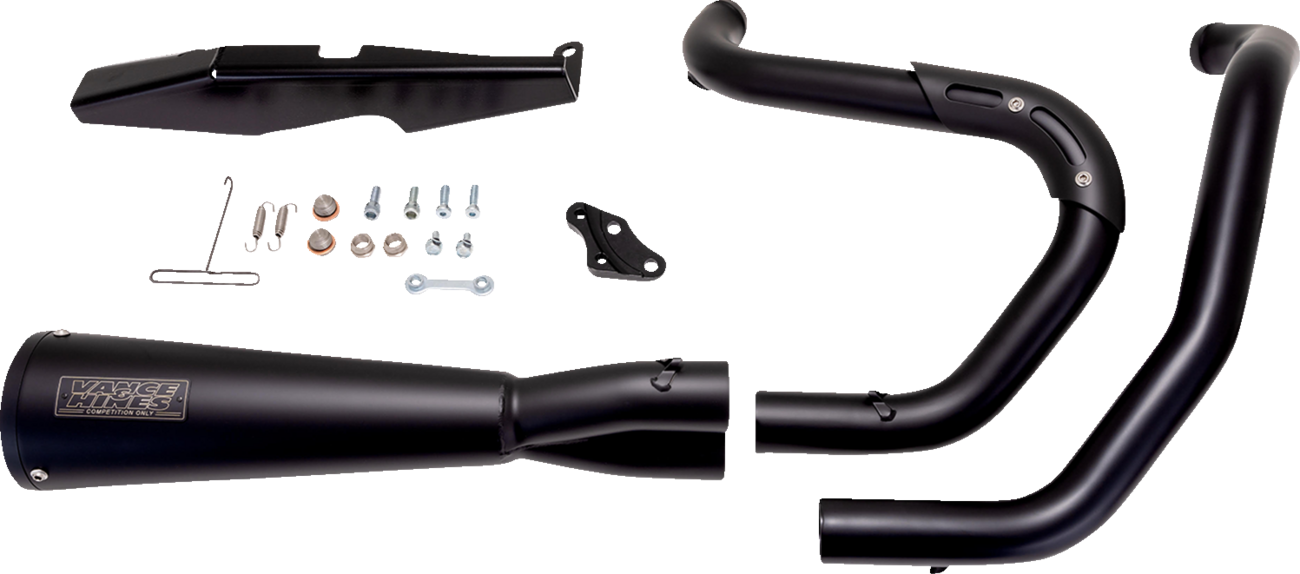 Vance & Hines 47328 PCX™ 2-into-1 Upsweep Exhaust System for Motorcycles - Stainless Steel with Black Finish