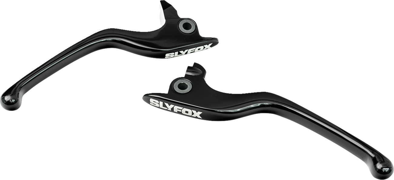 SLYFOX Hand Levers for Harley Touring Models – Black Brake and Clutch Set (Part No. 1014-XCXA-B)