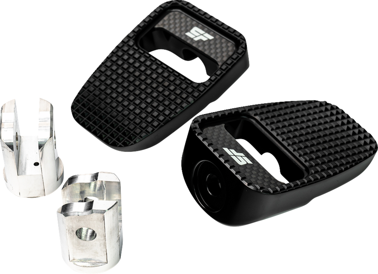 SLYFOX Foot Pegs - Black Anodized - Front SF-904-01-1