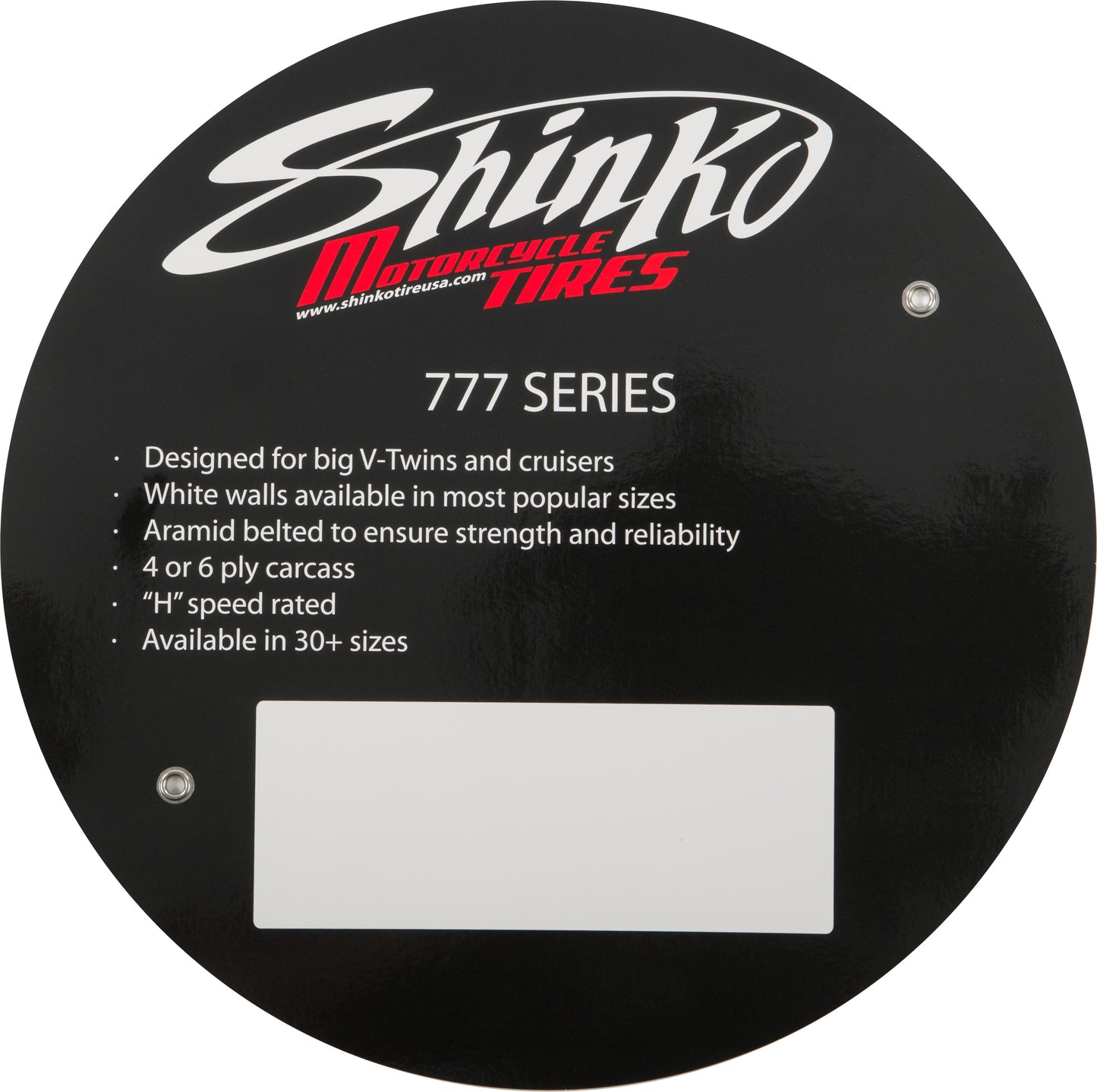 Shinko 777 Tire Sign with Customizable Pricing - Model 87-4993