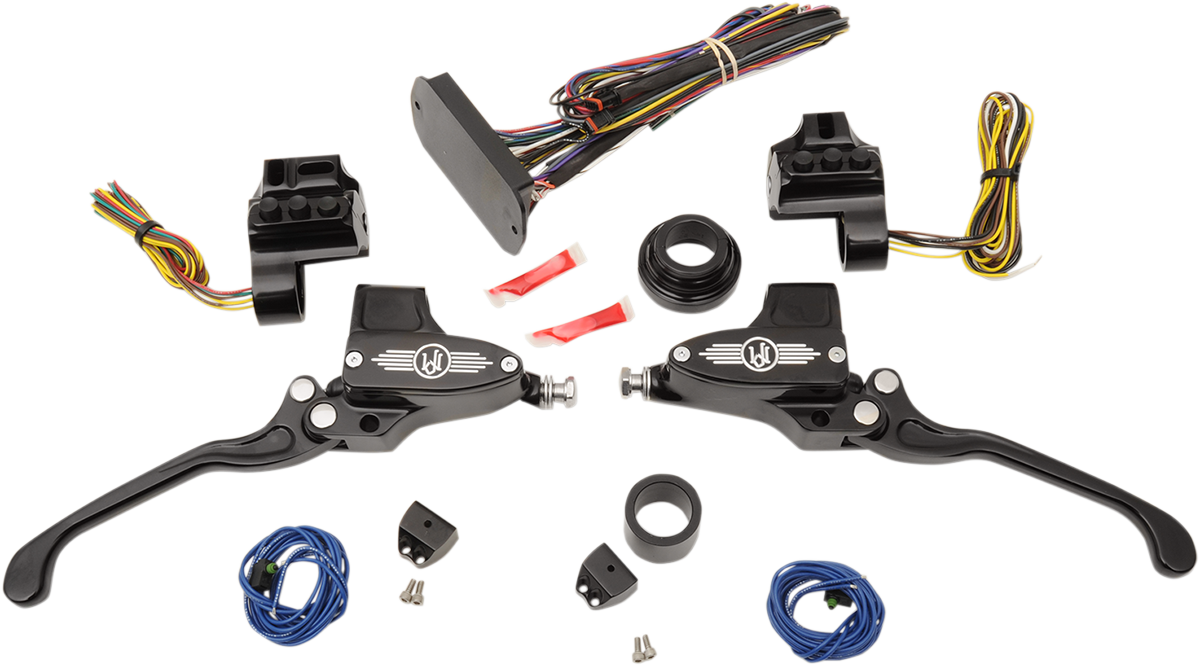 PERFORMANCE MACHINE (PM) CAN-Bus Handlebar Control Kit - Hydraulic - 9/16" Master Cylinder - Black 0062-4025-BM