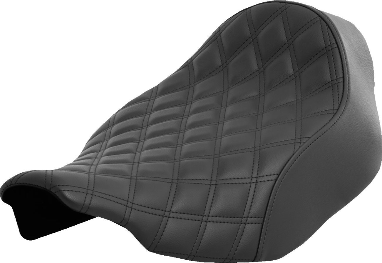 SADDLEMEN Renegade Solo Seat with Lattice Stitching for FLT/FLH 2023-2024 – Black