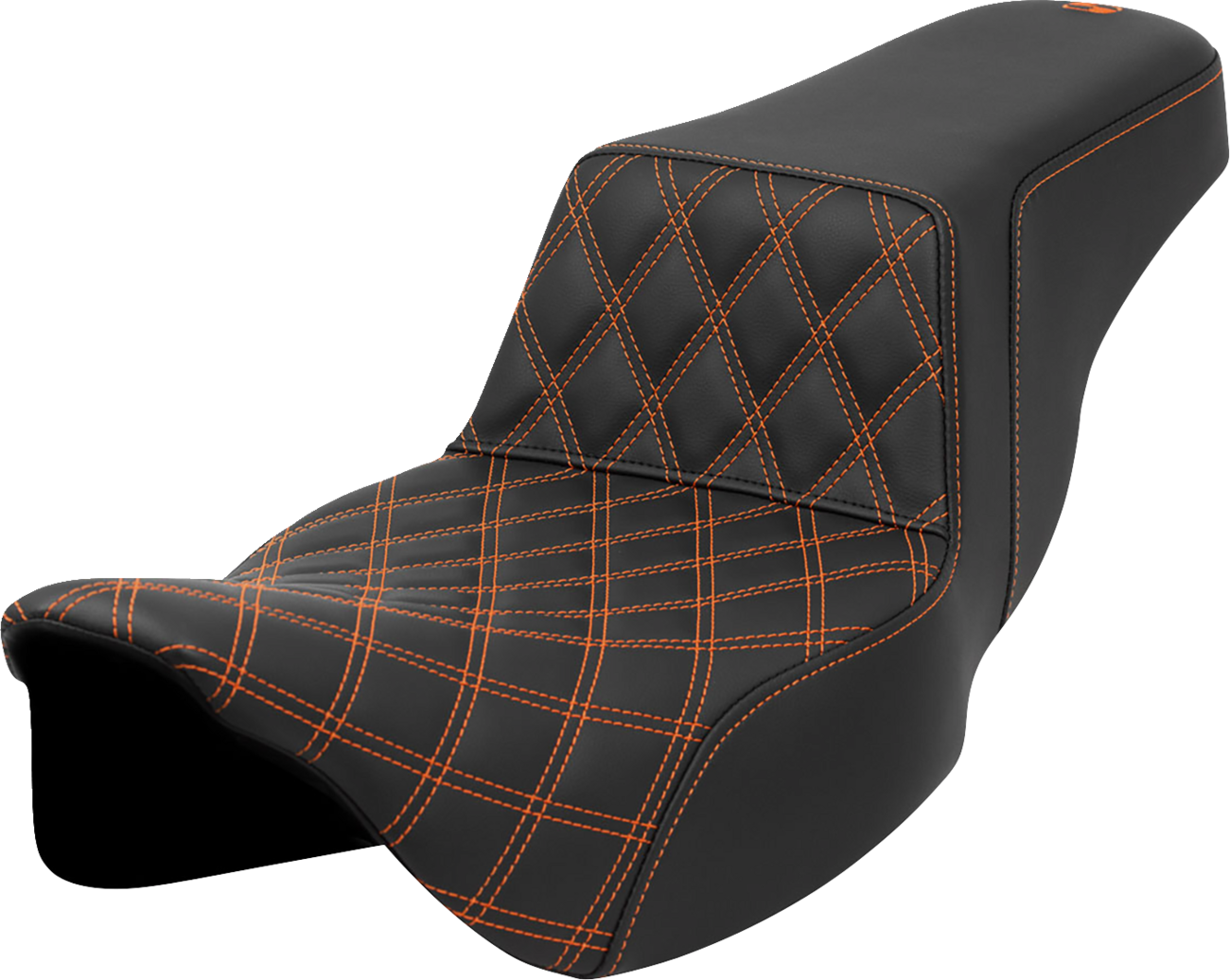 SADDLEMEN Step-Up Front Seat with Lattice Stitch and Extended Reach for FLH/FLT 2008-2023 - Part 808-07E-17203