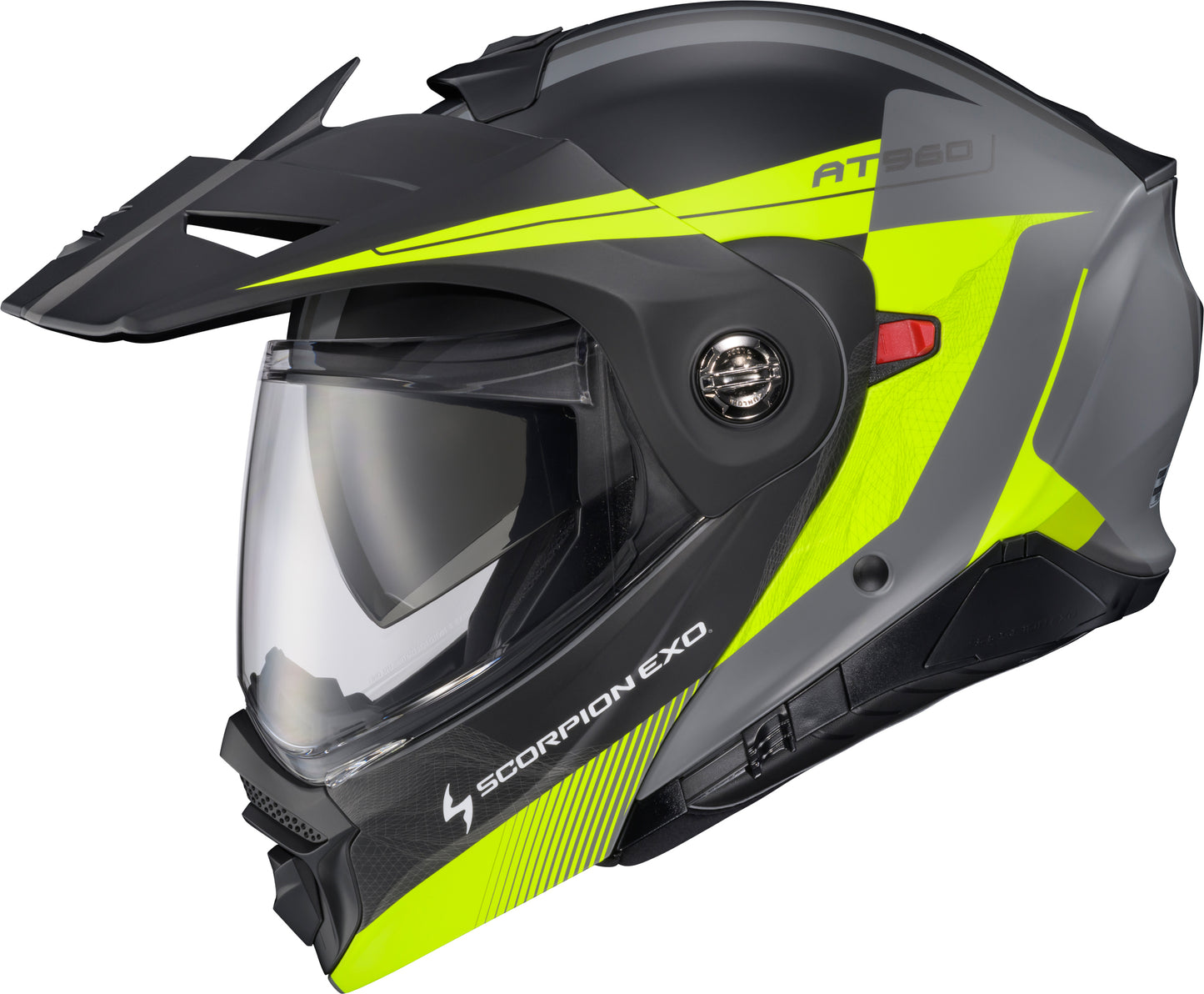 Scorpion EXO Exo AT960 Modular Helmet Topographic 2 Hi Vis and Grey