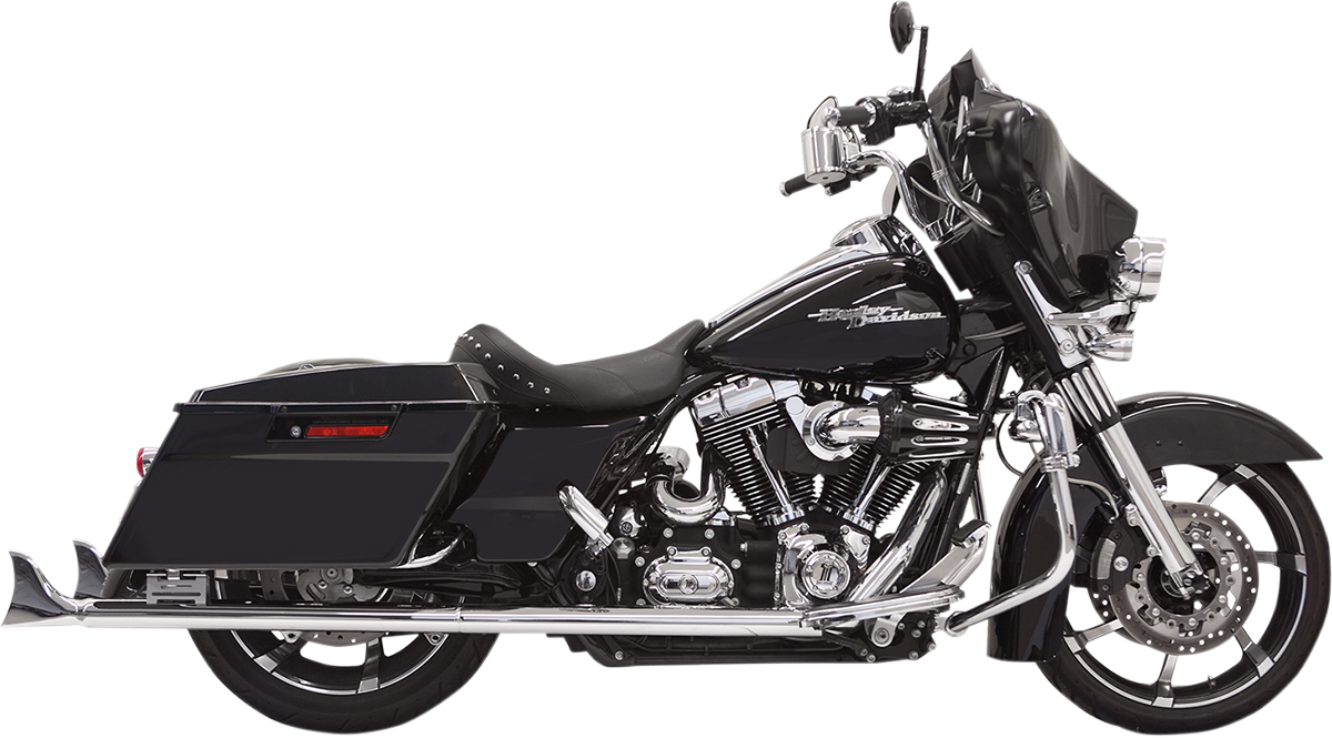 BASSANI XHAUST Fishtail Mufflers - Chrome - w/out Baffle - '95-'16 Touring