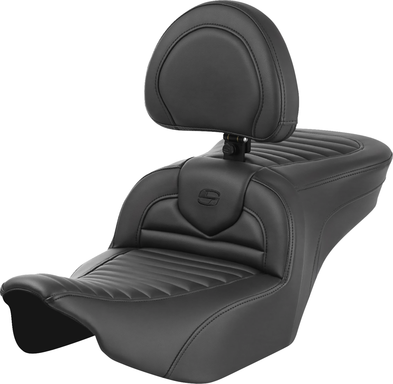 SADDLEMEN Roadsofa™ Seat with Backrest for FLTR/FLHX 2023-2024 – Tuck-n-Roll Design with GelCore™ Inserts