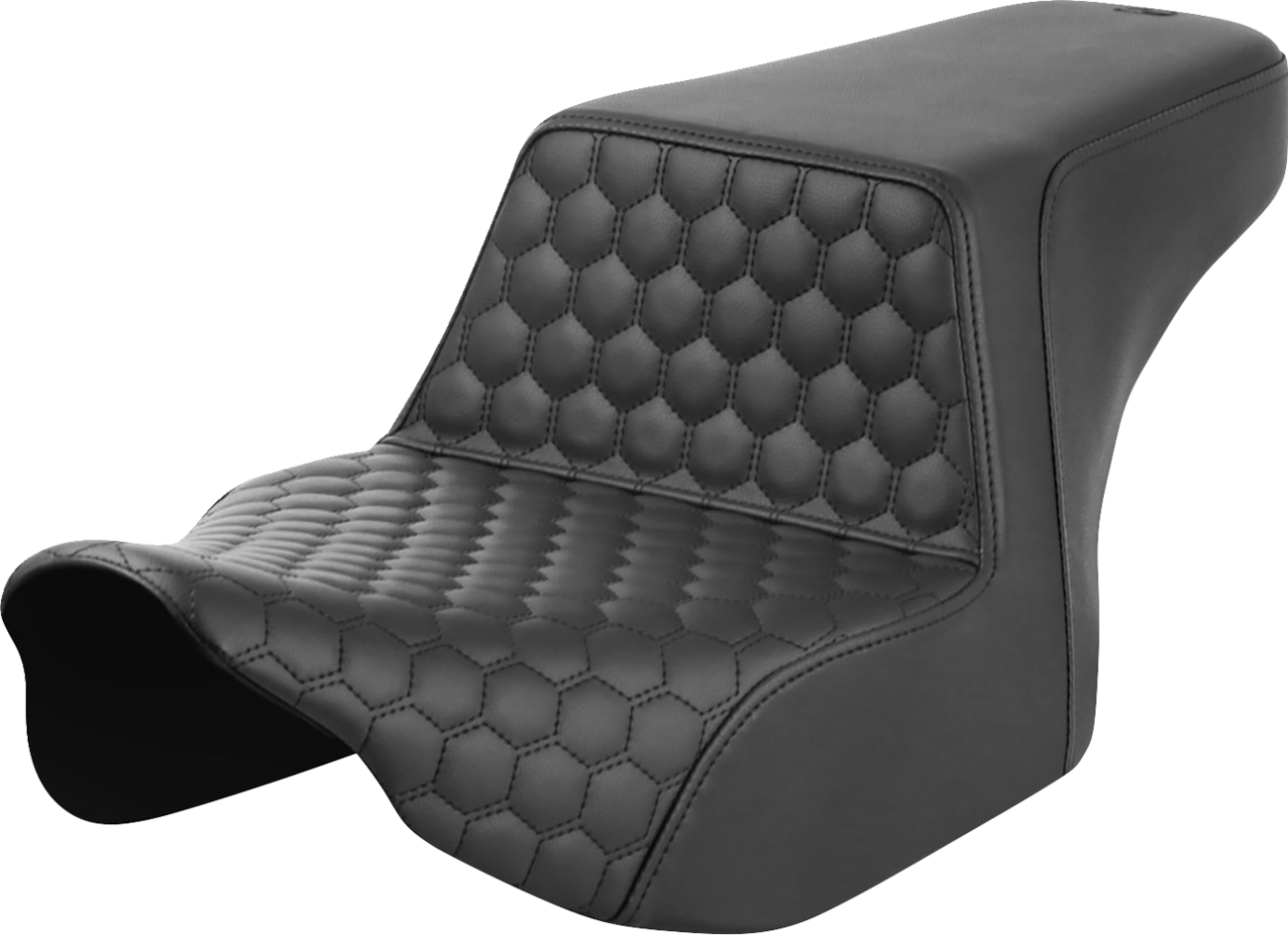 SADDLEMEN Step-Up Front Honeycomb Seat with Gel-Core for Harley FL '23-'24 (Part #823-07-17700)
