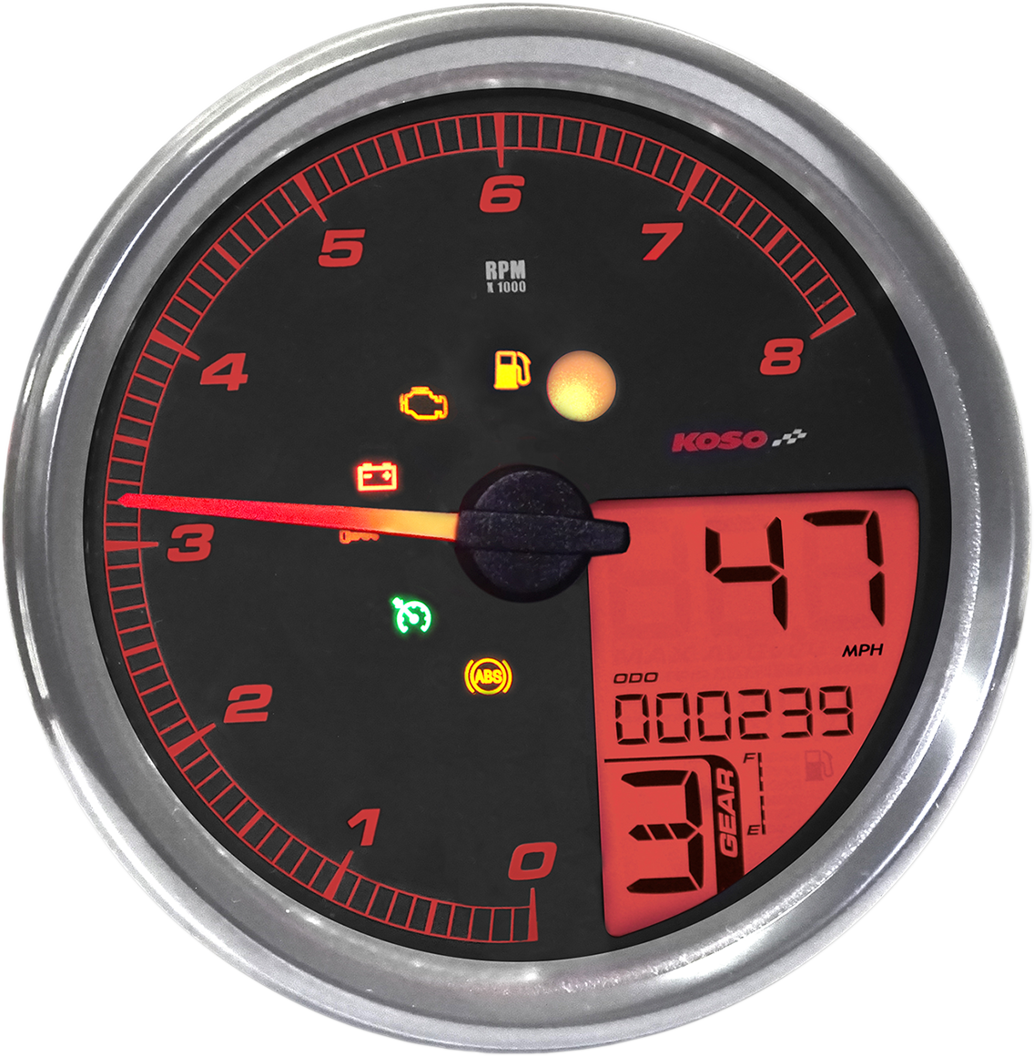 KOSO NORTH AMERICA HD-05 Multifunction Meter - Silver BA072000