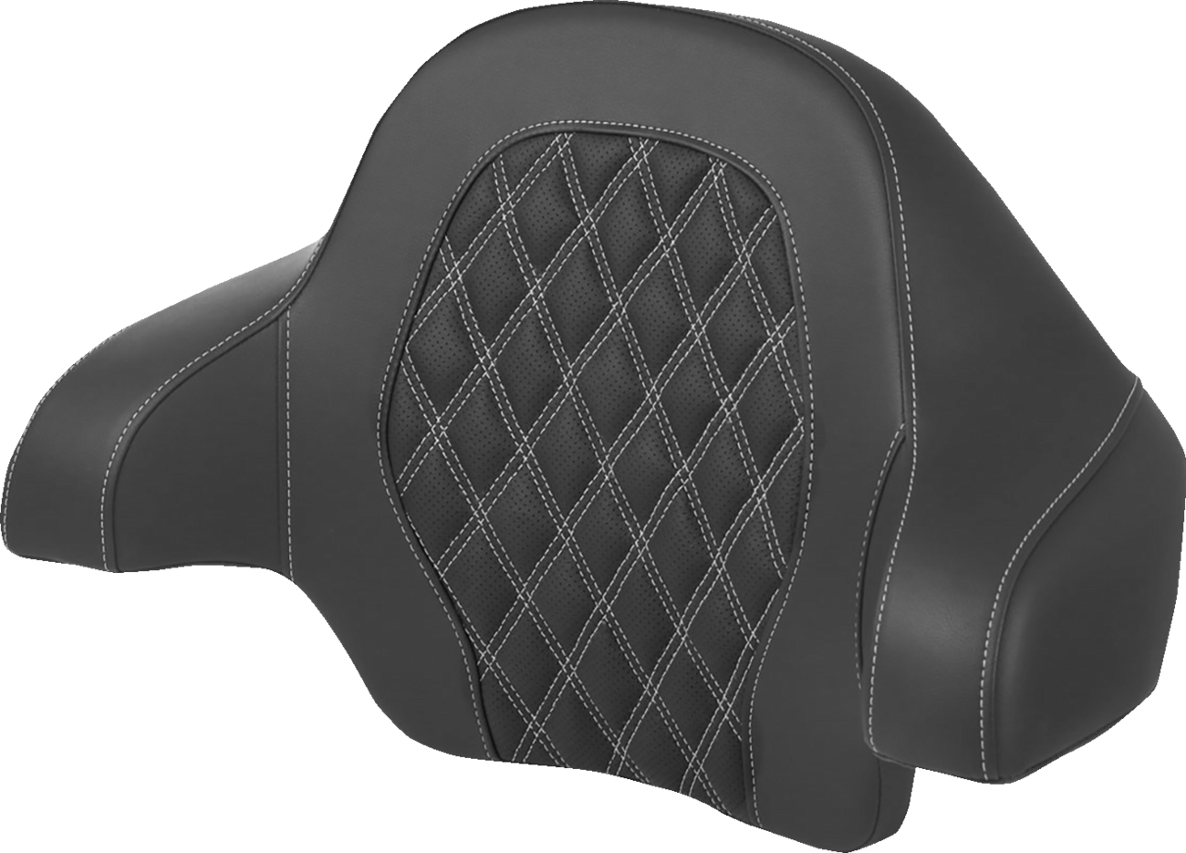 Saddlemens Tour-Pak Backrest Pad with Lattice Stitch for Harley FL 2014-2024 - Silver Stitch, Part 814-07-15005