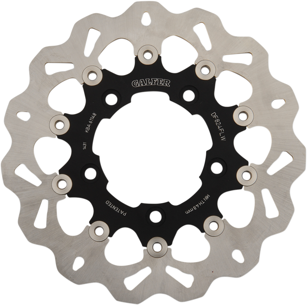GALFER Brake Rotor - Rear - Black Carrier DF824CW