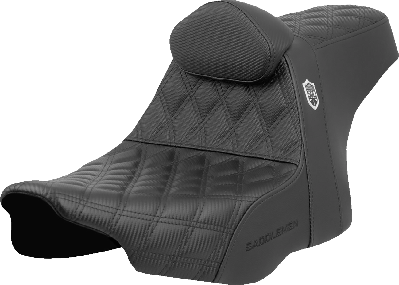 Saddlemen Pro Series SDC Performance Seat with Backrest for Harley FLH/FLT 2023-2024, Model SC82307DB0