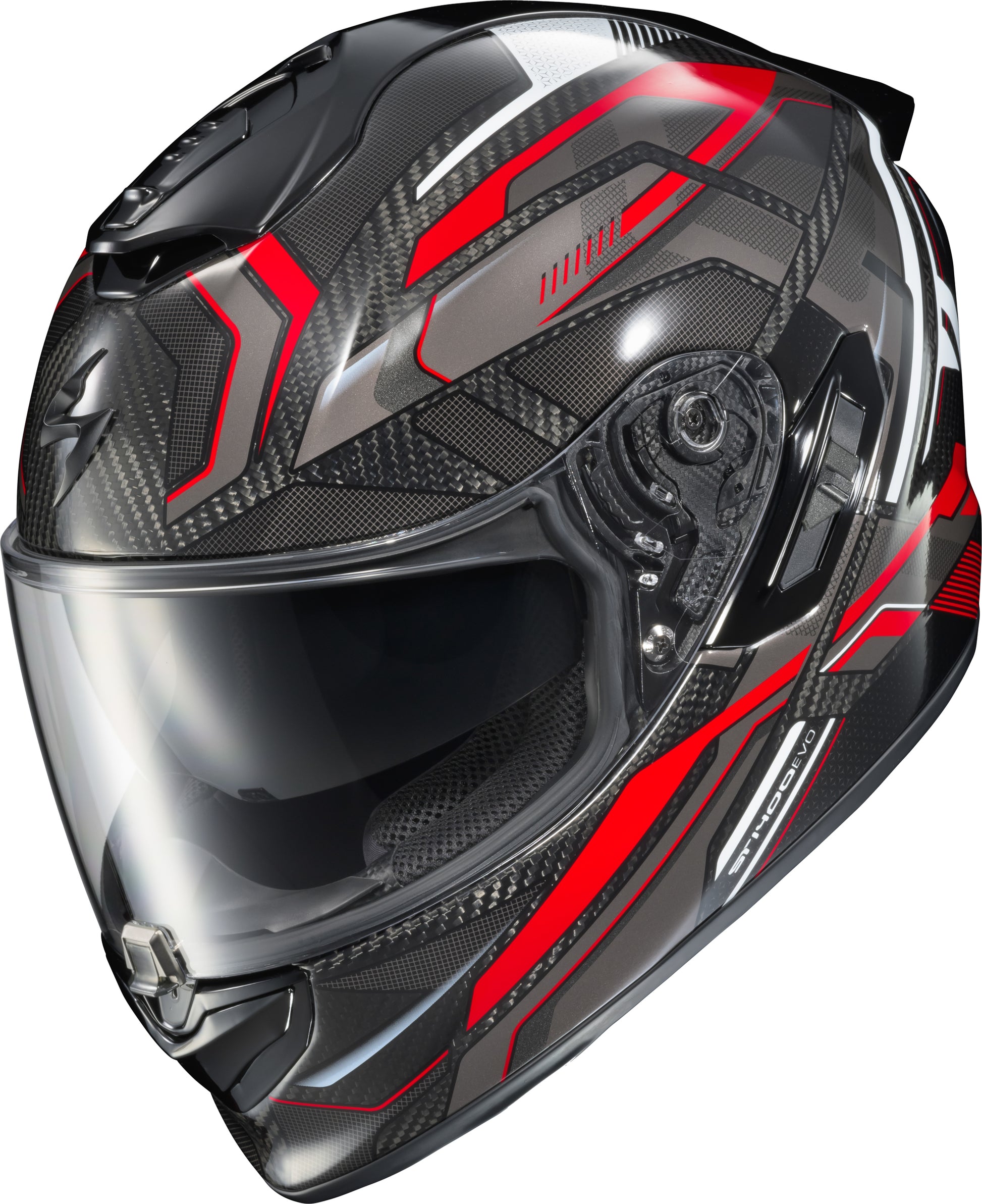 SCORPION EXO-1400 EVO Carbon Helmet Hex Gloss Red Small