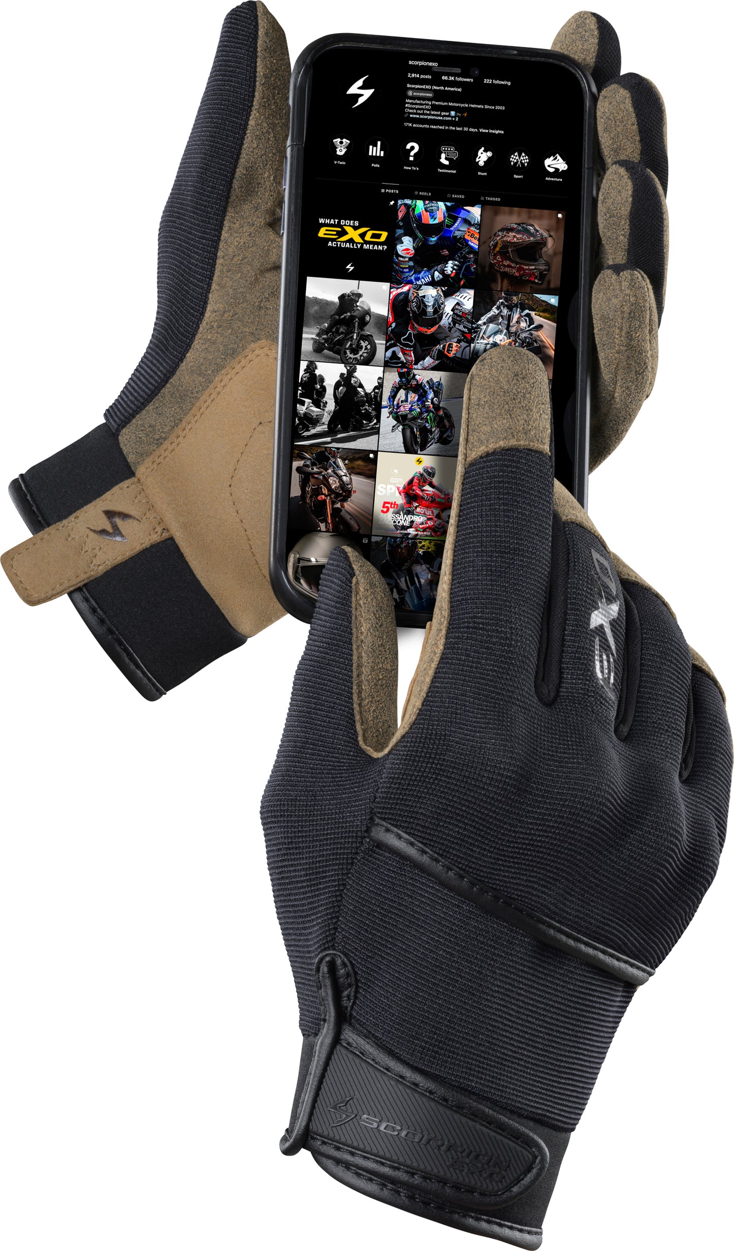 Scorpion EXO Stealth Grip Gloves Black - Model G73-038