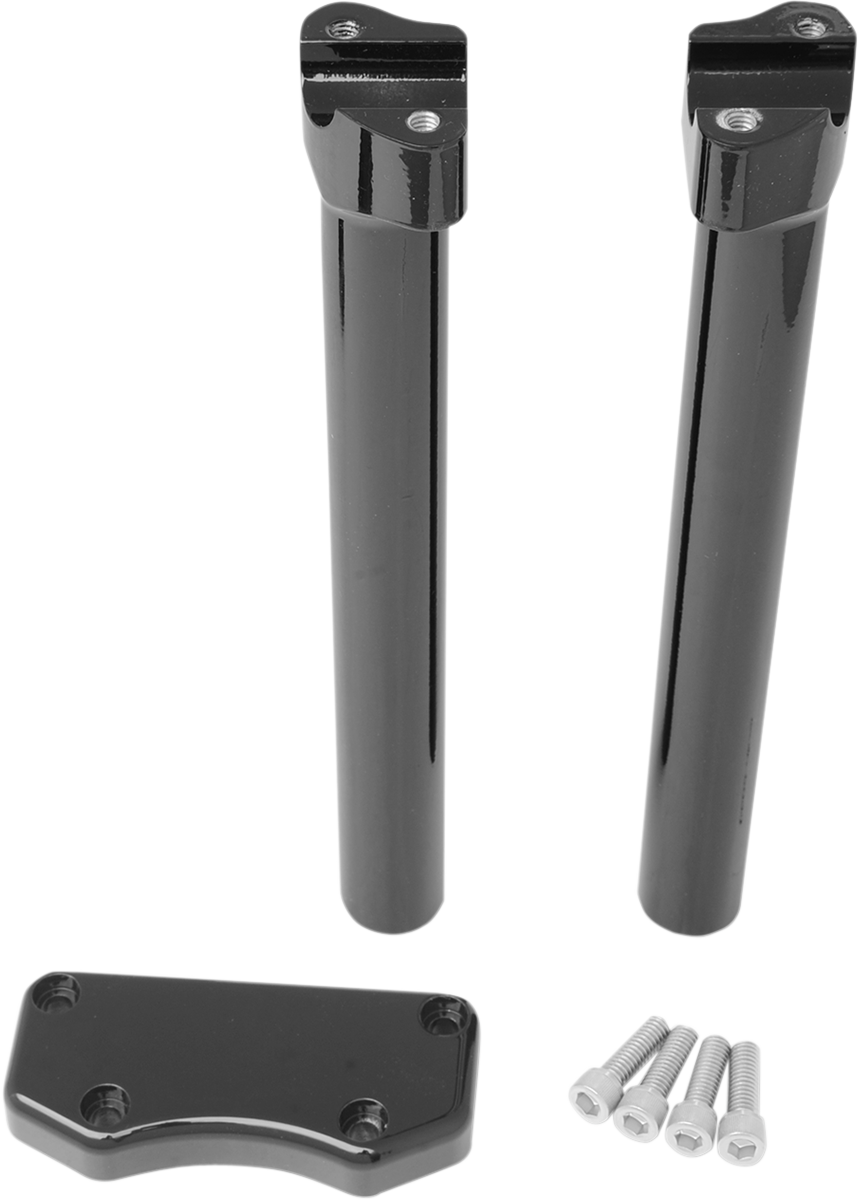 DRAG SPECIALTIES Handlebar Riser & Top Clamp Kit - 12" - Buffalo - Black 0602-0599
