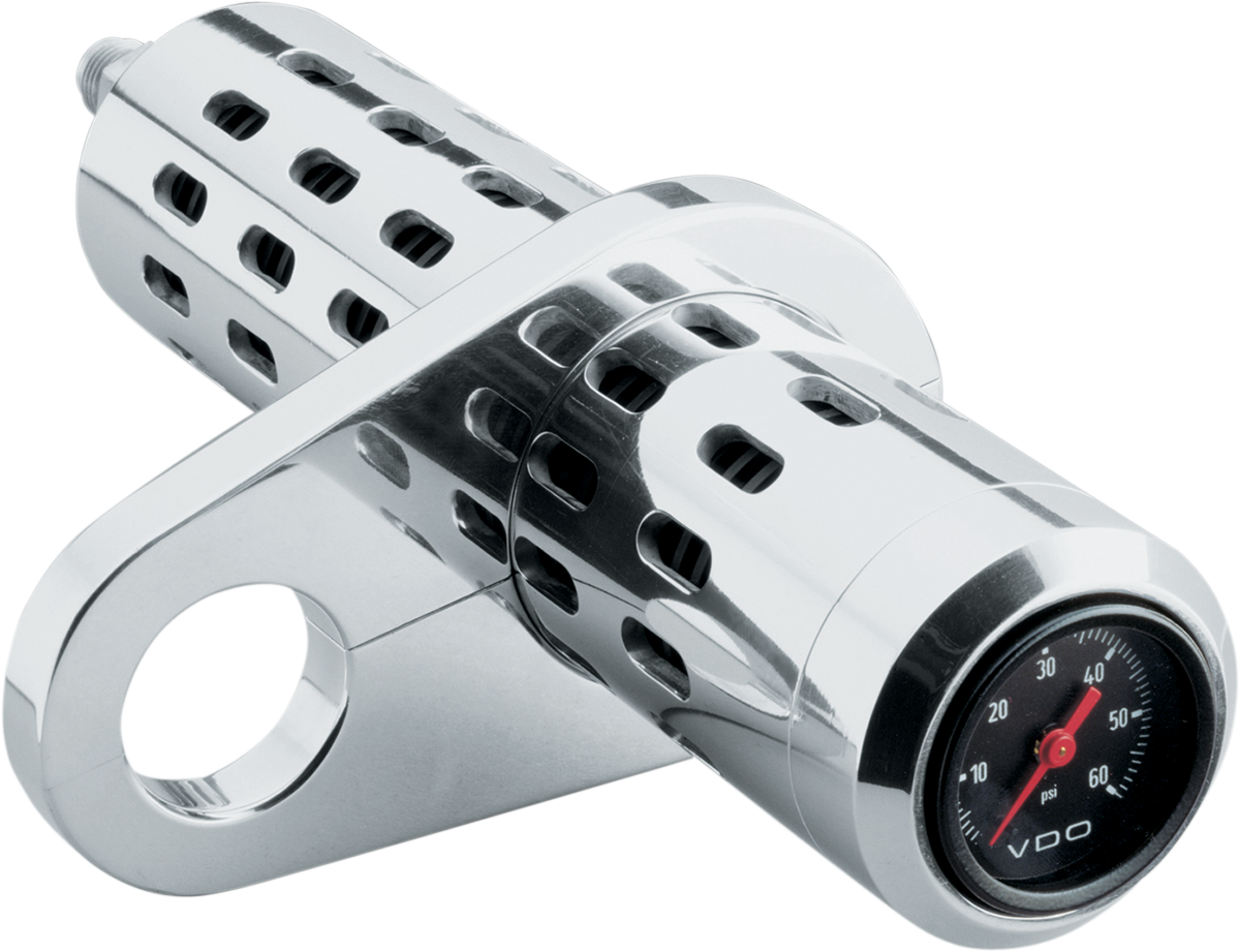 PRO-ONE PERF.MFG. Oil Cooler Kit with Temperature Gauge - Chrome - 1 Inch to 1-1/4 Inch - Part 201110